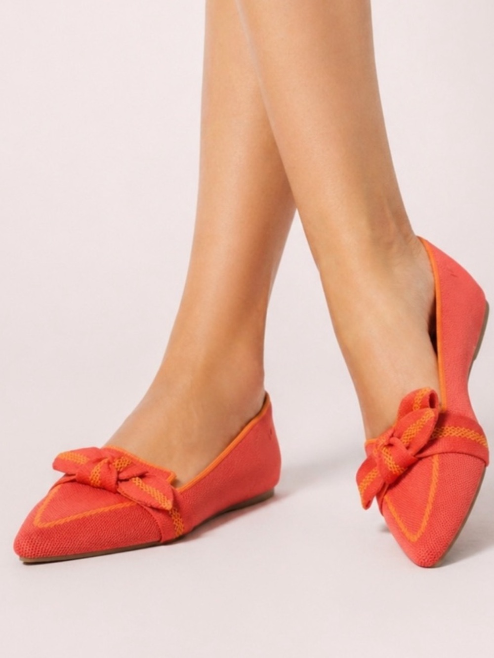 MAKE AN OFFER VIVAIA Michelle 2.0 Bow Knit Color Block Pointed Toe Flat